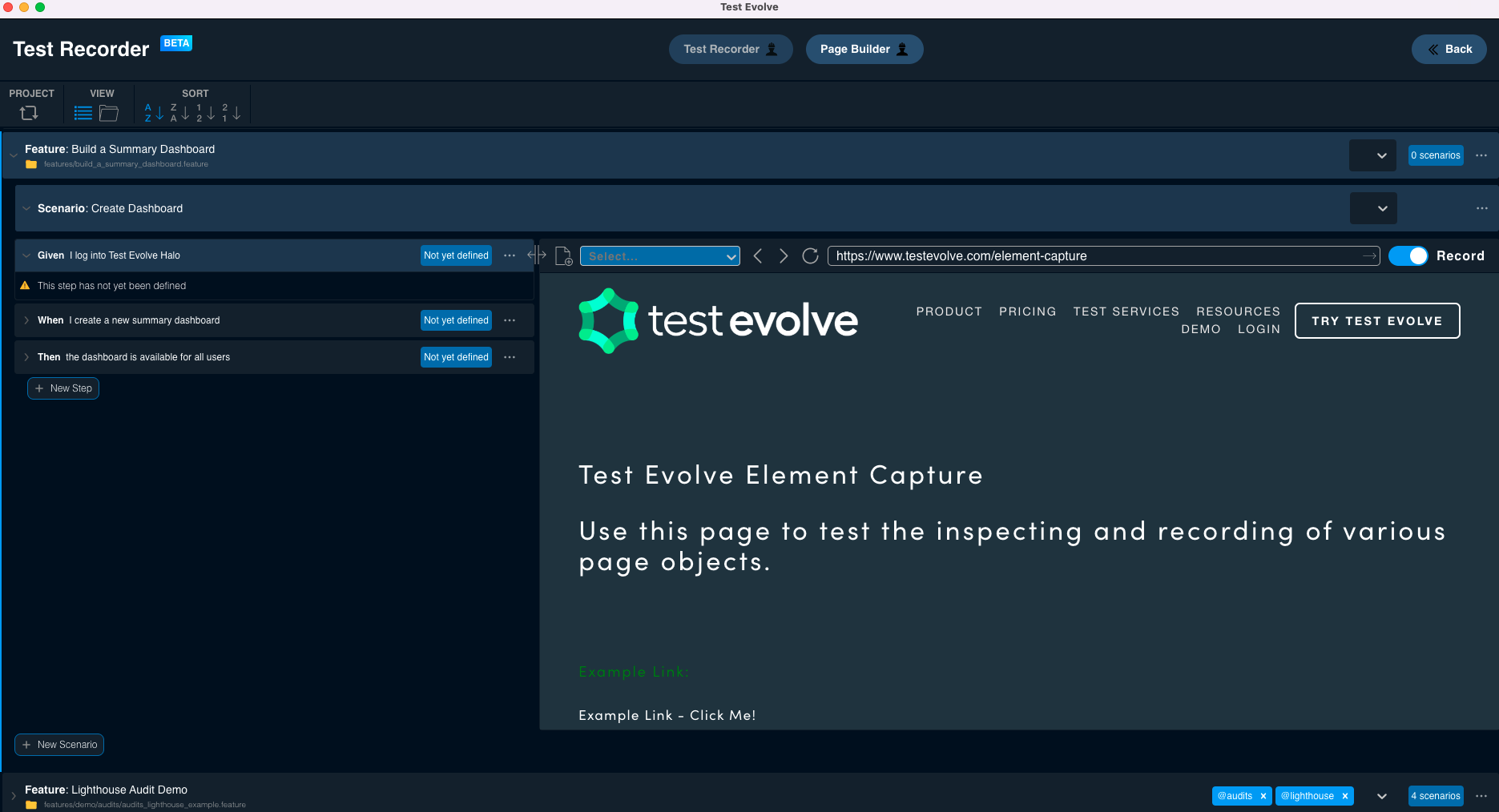 Flare Web Test Recorder