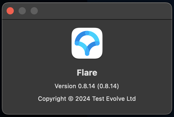 Flare version display