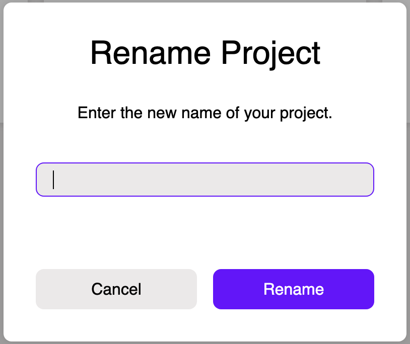 Rename Project Modal
