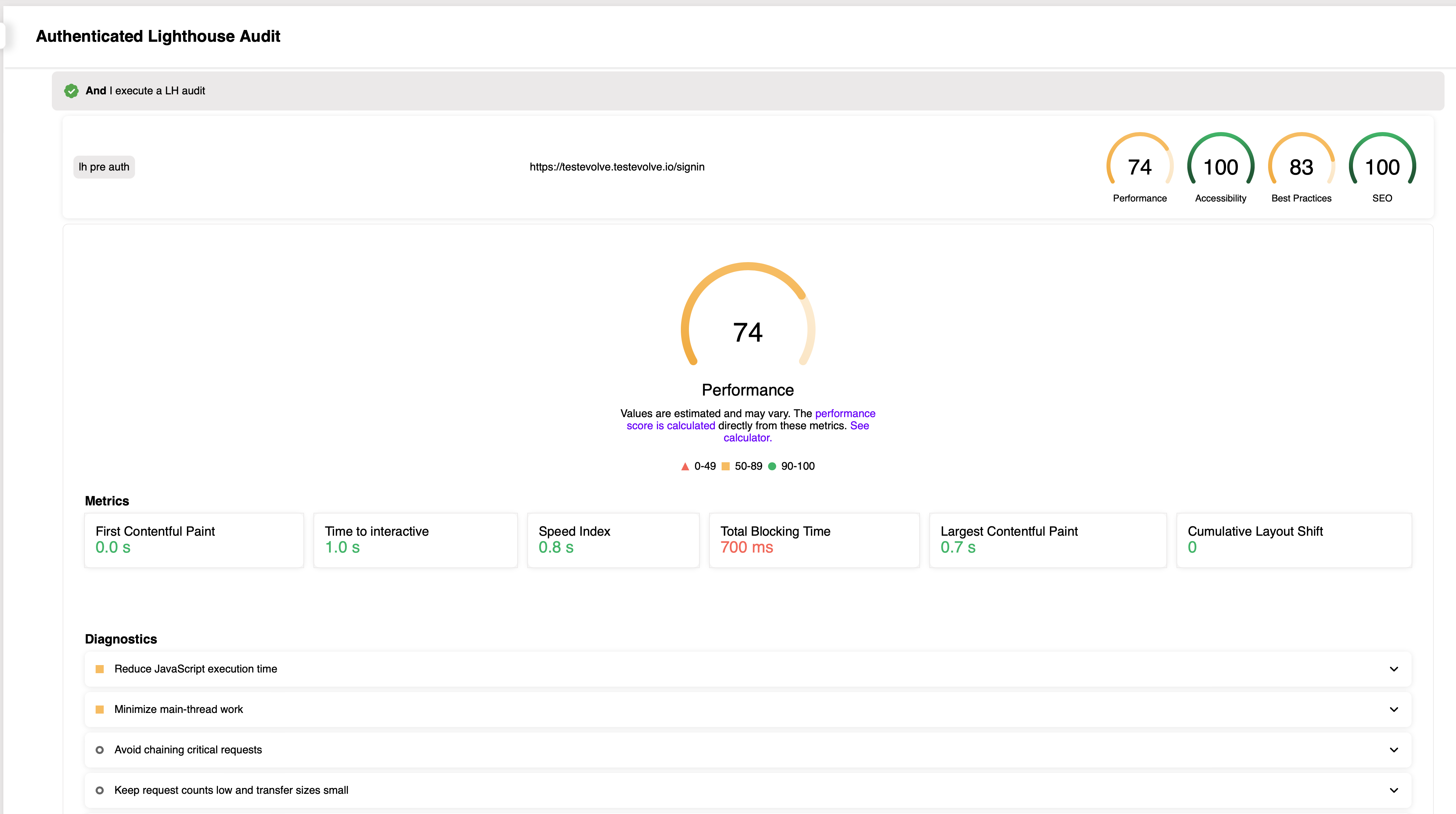 Spark Audit Test Run Report Check Expanded