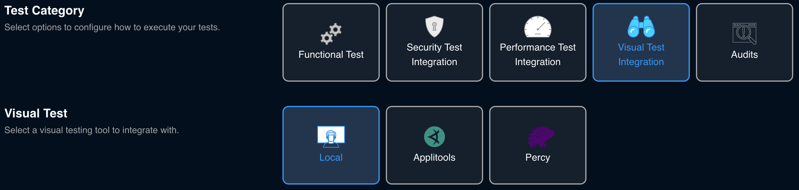 Flare Configuration for Visual Test