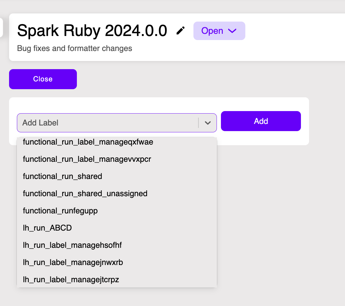 Adding Labels to a Release