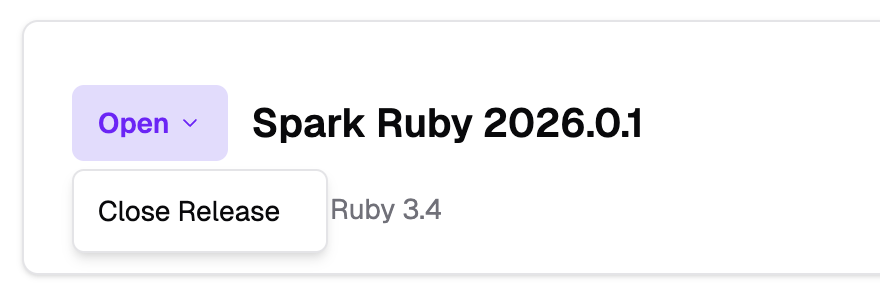 Editing, closing or deleting releases